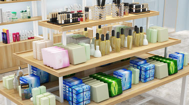 China Cosmetics Wooden Shop Display Units , Wooden Retail Displays Any Kind Of Style Available supplier