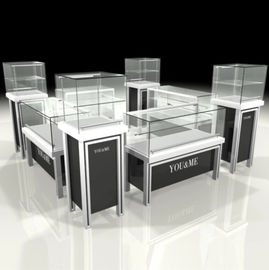 China Delicate Jewelry Display Showcase / Glass Corner Display Cabinet Any Color Available supplier
