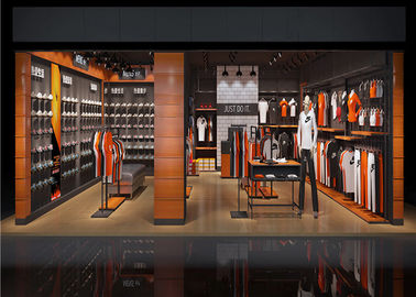 China Custom Materials Wall Mounted Clothes Rail , Sport Clothing Racks For Stores supplier