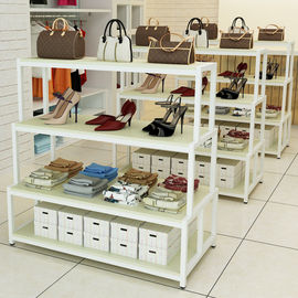 China Easy Install Shoe Shop Display Stands , Wooden Shoe Display With Eco Friendly Materials supplier