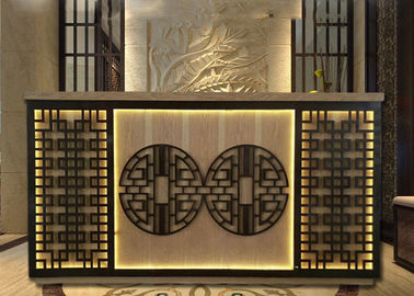 China Chinese Style Reception Desk Display Case With Beautiful Hollow Carving Light supplier