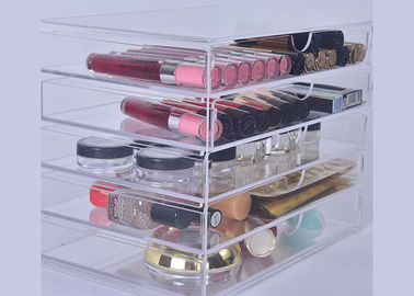 China Plexiglass Acrylic Display Showcase / Lipstick Storage Case Multi Functional With Drawer supplier