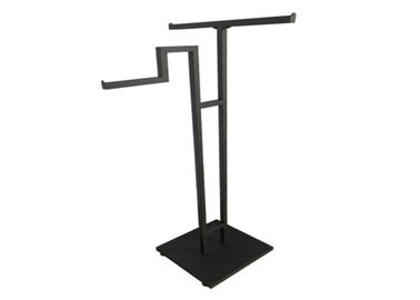China Steel Black Clothing Metal Display Racks And Stands With Two / Three / Four Arms Available supplier