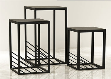 China Simple Exquisite Metal Display Racks And Stands Black For High End Clothing Shop supplier
