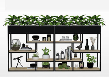 China Delicate Balcony Flower Pot Shelf , Plants Metal Garden Shelves Multi Functional Fence supplier