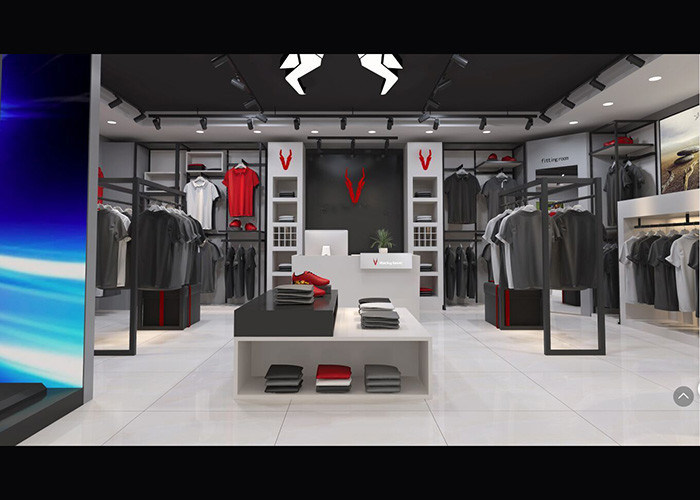 Casual Wear Shop Clothing Display Case , Brand Unique Design Clothes