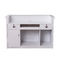 Nordic Design White Reception Desk With Display Case Mirror Customized Size supplier