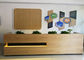 Simple Modern Wood Reception Desk L Shaped Corner Middle Groove Led Light supplier