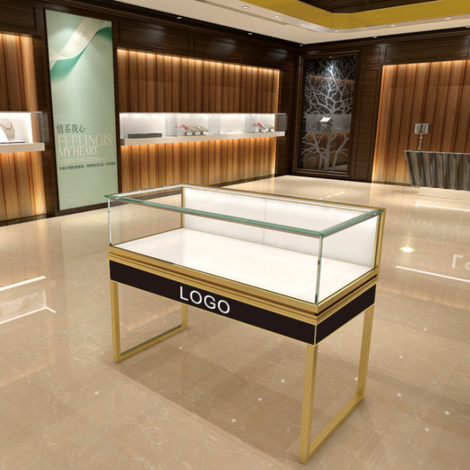 High End Metal / Plexiglass Jewelry Display Cases Shopping Mall
