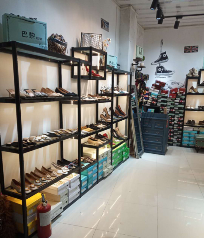 Modern Metal Shoe Store Display Shelves For Women's / Children' s Shoes