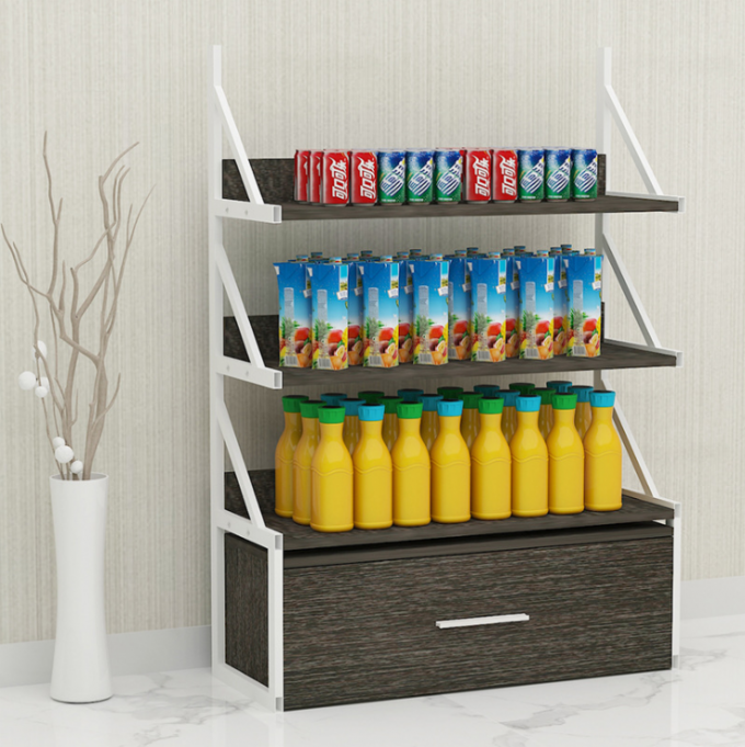 High Density Wooden Retail Shoe Rack Display 4 Layers Anti Crack For