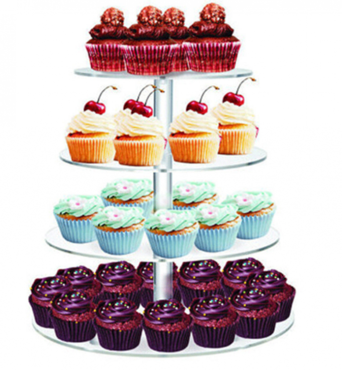 S Shaped Delicate Acrylic Cupcake Display Trays Stand Luxurious For Wedding / Birthday