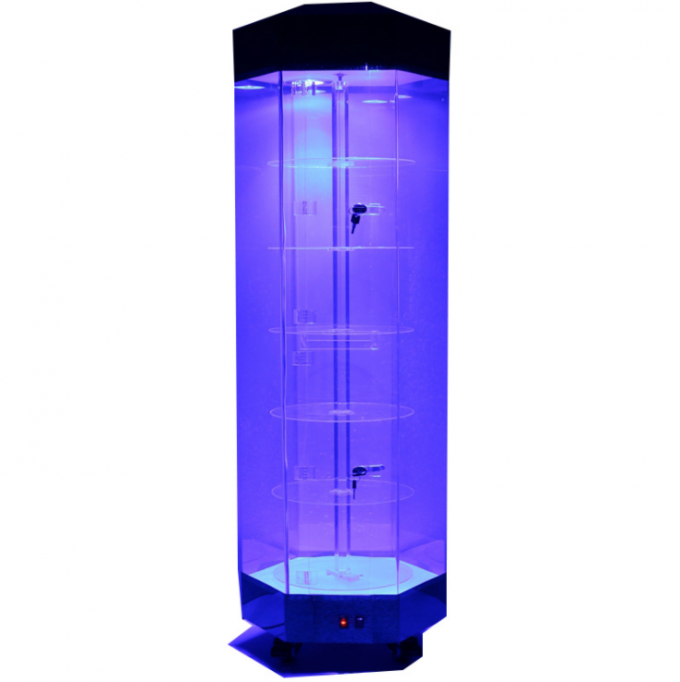 Beautiful Rotatable Acrylic Display Stands Rack Yellow Base Lockable