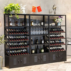 China Modern Luxury Metal Wine Display Shelf Black MQ-S005 For Storing Wine supplier