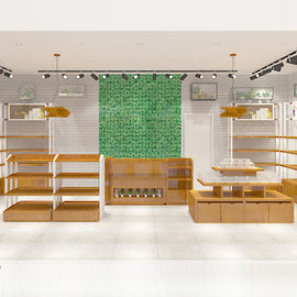 China Multi Functional Cosmetic Store Furniture Durable With Multiple Wood Texture Selection supplier