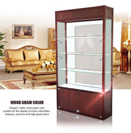 China Brown Wood Jewelry Display Cases , Glass Jewelry Display Case Color Stable Non Fade supplier