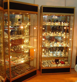 China Fashion Metal Jewelry Display Showcase / Retail Glass Display Cabinet Custom Logo supplier