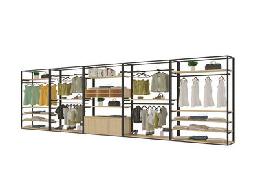 China Retro Exquisite Clothing Display Showcase With Steel Wood Combination Structure supplier