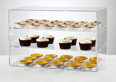 China Transparent Acrylic Display Showcase / Acrylic Bakery Display Bright Luster For Supermarket supplier
