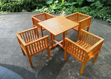 China Waterproof Garden Table And Chairs , Solid Wooden Garden Furniture Stable Durable supplier