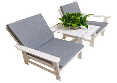 China White Leisure Solid Wooden Outdoor Furniture Non Pollution For Park / Beach supplier
