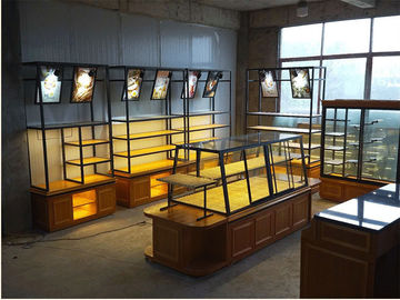 China Customized Modern Style Bakery Display Cabinet Gondola With LED Light supplier