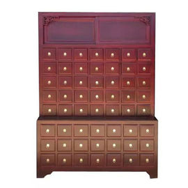 Solid Wood Chinese Pharmacy Store Display Storage Cabinet Modular With Drawer supplier