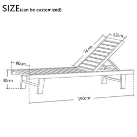 Beach Chair Solid Wooden Outdoor Furniture Folding Recliner Sofa For Hotel Swimming Pool supplier
