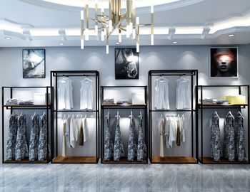 Simple Clothes Shop Display Showcase MQ-027 Strong Structure Easy Install supplier