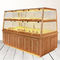 Bread Cake Shop Display Showcase Wood / Glass Material With Energy Saving LED Light supplier