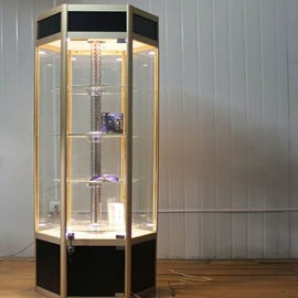 Multifunctional Delicate Store Display Case , Glass Display Cabinet With Lights supplier