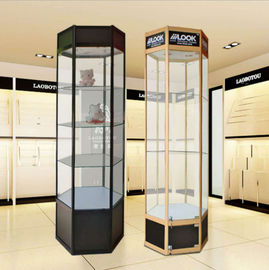 Multifunctional Delicate Store Display Case , Glass Display Cabinet With Lights supplier