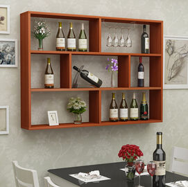 Anti Crack Wooden Shop Display Showcase / Wall Mounted Wine Rack Stable supplier