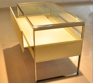 Fashion Luxury Jewelry Display Table , Durable Metal Glass Display Showcase supplier