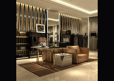 Brand Men's Retail Store Clothing Racks , Luxurious Metal Clothes Rack For Shopping Mall supplier