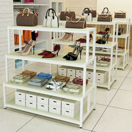 Easy Install Shoe Shop Display Stands , Wooden Shoe Display With Eco Friendly Materials supplier