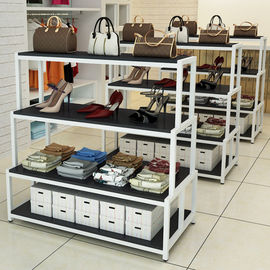 Easy Install Shoe Shop Display Stands , Wooden Shoe Display With Eco Friendly Materials supplier