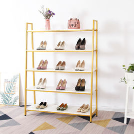 Exquisite 4 Storey Women Shoe Store Display Shelves Practical Sturdy Customized Logo supplier