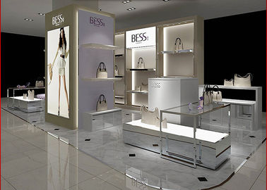 Boutiques Bag Shoe Store Display Shelves Luxury Wooden Customized Size supplier