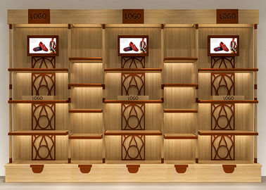 Various Shapes Shoe Store Display Shelves / Footwear Display Stands Any Color Available supplier