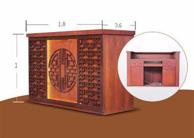 Chinese Style Reception Desk Display Case With Beautiful Hollow Carving Light supplier