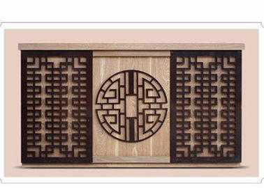 Chinese Style Reception Desk Display Case With Beautiful Hollow Carving Light supplier