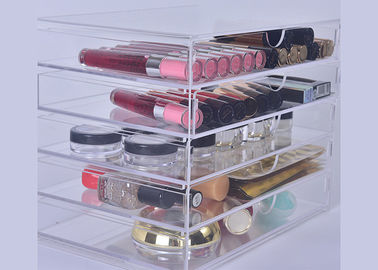 Plexiglass Acrylic Display Showcase / Lipstick Storage Case Multi Functional With Drawer supplier