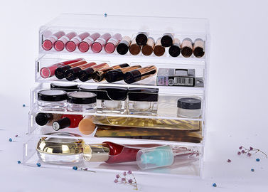 Plexiglass Acrylic Display Showcase / Lipstick Storage Case Multi Functional With Drawer supplier