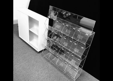 Candy Acrylic Display Showcase / Snacks Display Shelf With Drawer Wheels Wooden Cabinet supplier