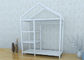 European Style Metal Display Racks And Stands White Garment Frame House Like Shape supplier