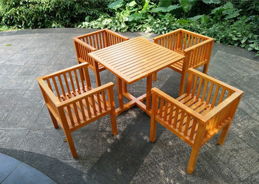 Waterproof Garden Table And Chairs , Solid Wooden Garden Furniture Stable Durable supplier