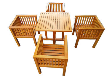 Waterproof Garden Table And Chairs , Solid Wooden Garden Furniture Stable Durable supplier