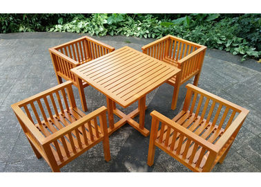 Waterproof Garden Table And Chairs , Solid Wooden Garden Furniture Stable Durable supplier