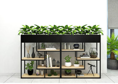 Delicate Balcony Flower Pot Shelf , Plants Metal Garden Shelves Multi Functional Fence supplier